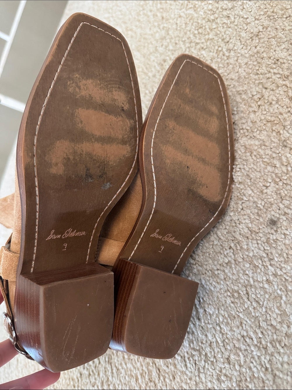 Sam Edelman Tan Suede Ankle Harness Booties - Picture 7 of 7